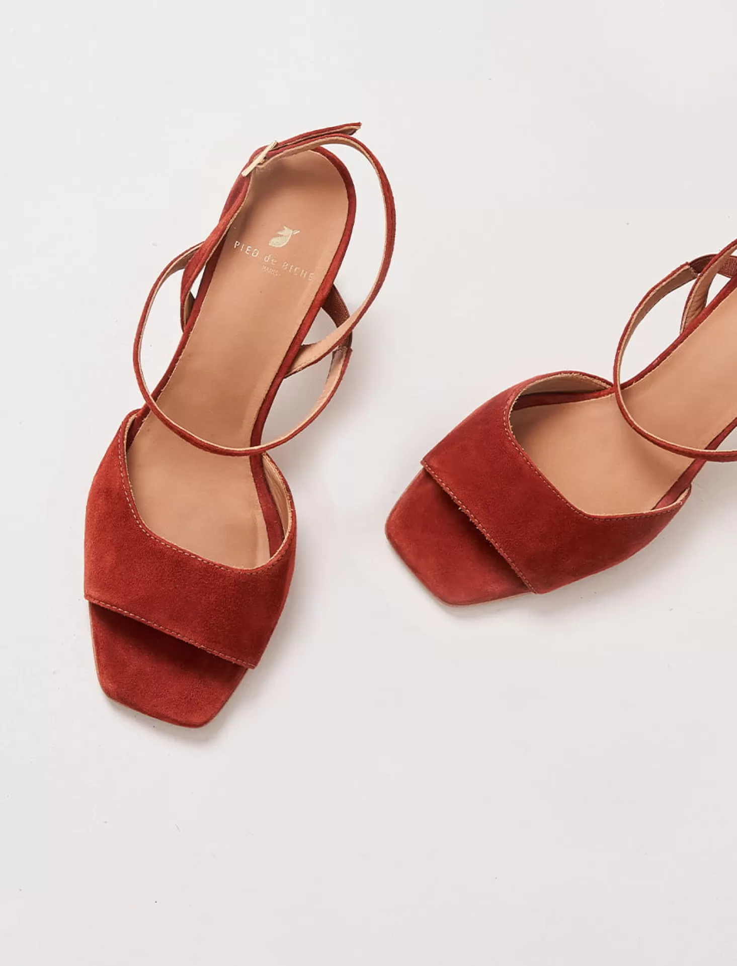 Pied de Biche Sandales A Talons<Amalia Cherry Burnt