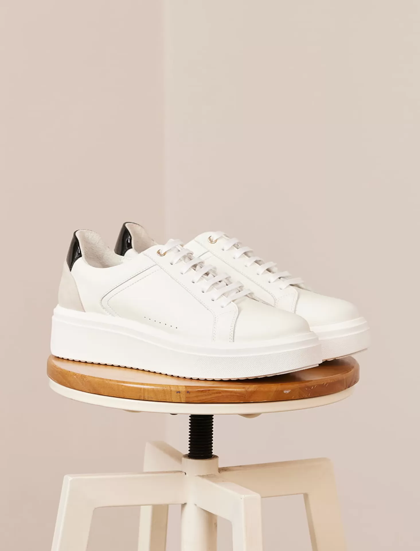 Pied de Biche Sneakers<Chiara Blanc & Noir