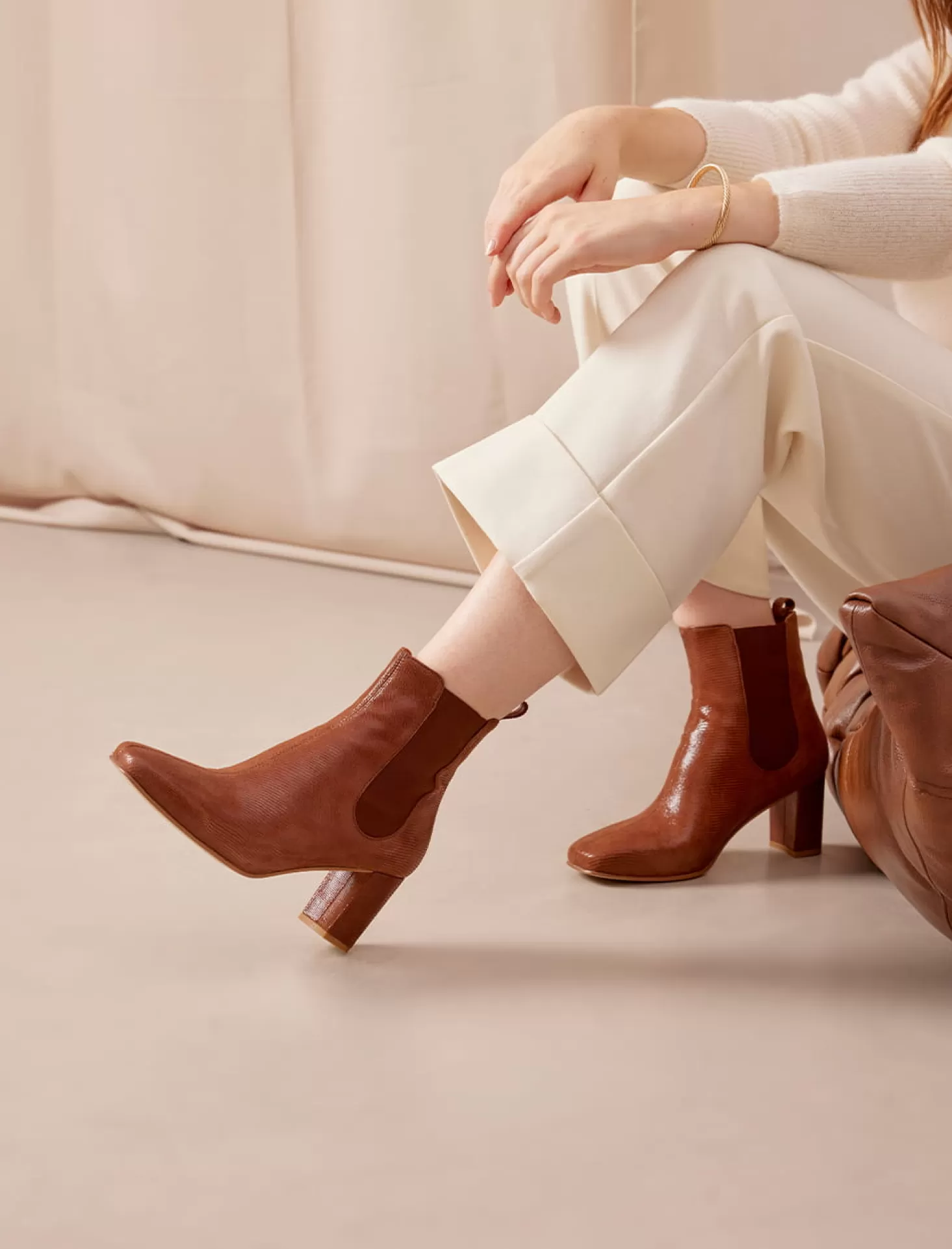 Pied de Biche Bottines A Talons<Clemence Cognac