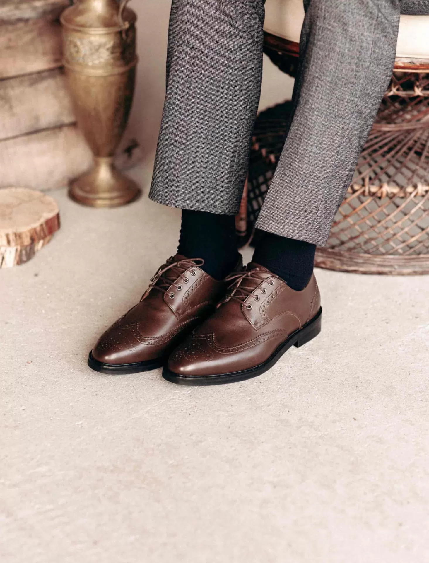 Pied de Biche Derbies & Oxford<Derbies Brogue Brun