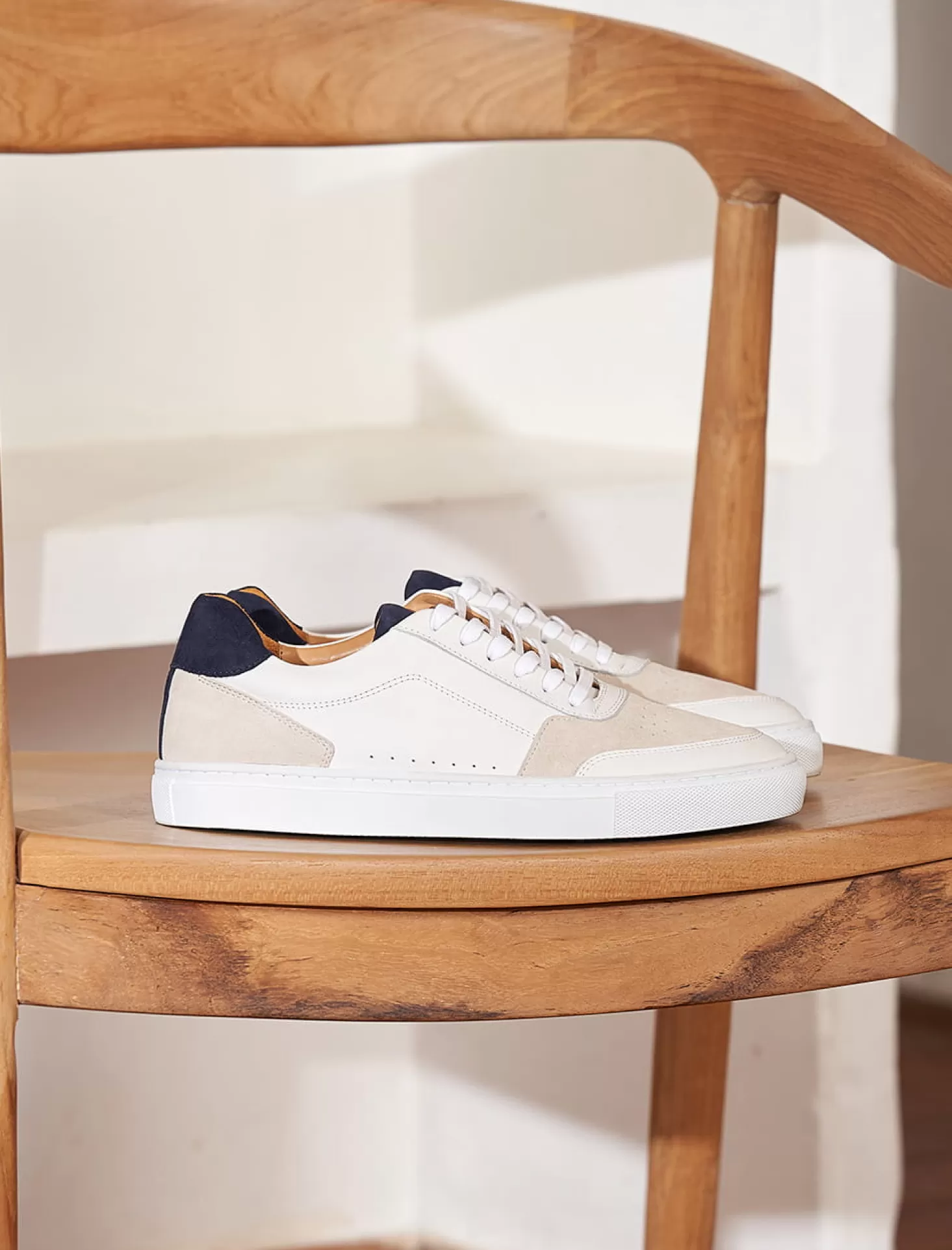 Pied de Biche Sneakers<Frisco Blanc & Bleu Nuit