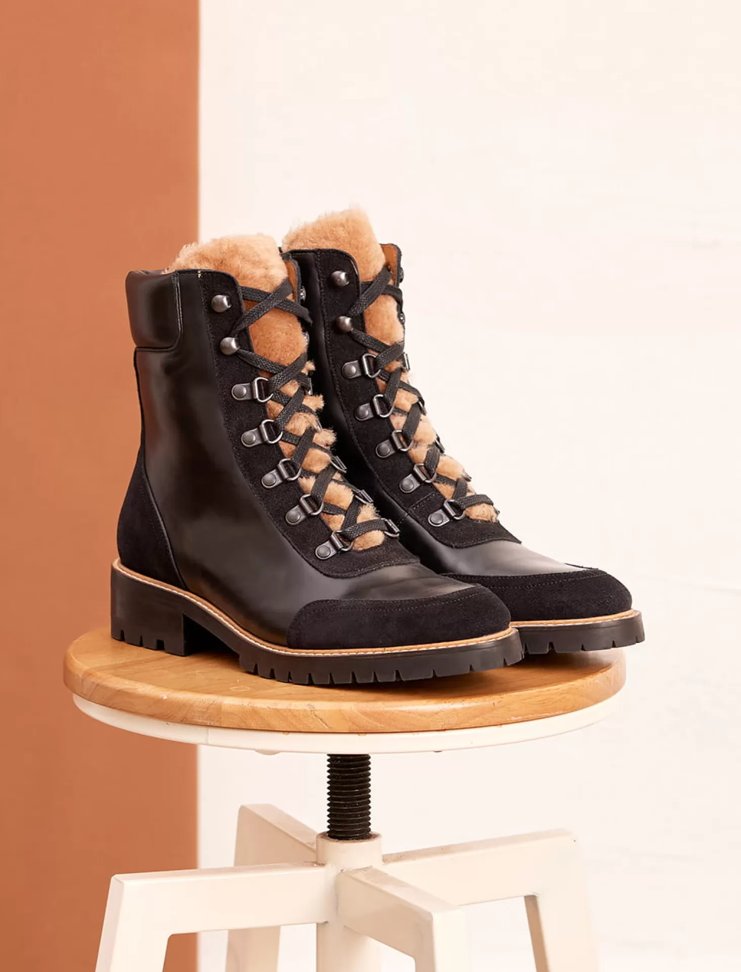 Pied de Biche Bottines Plates<Hermine Noir