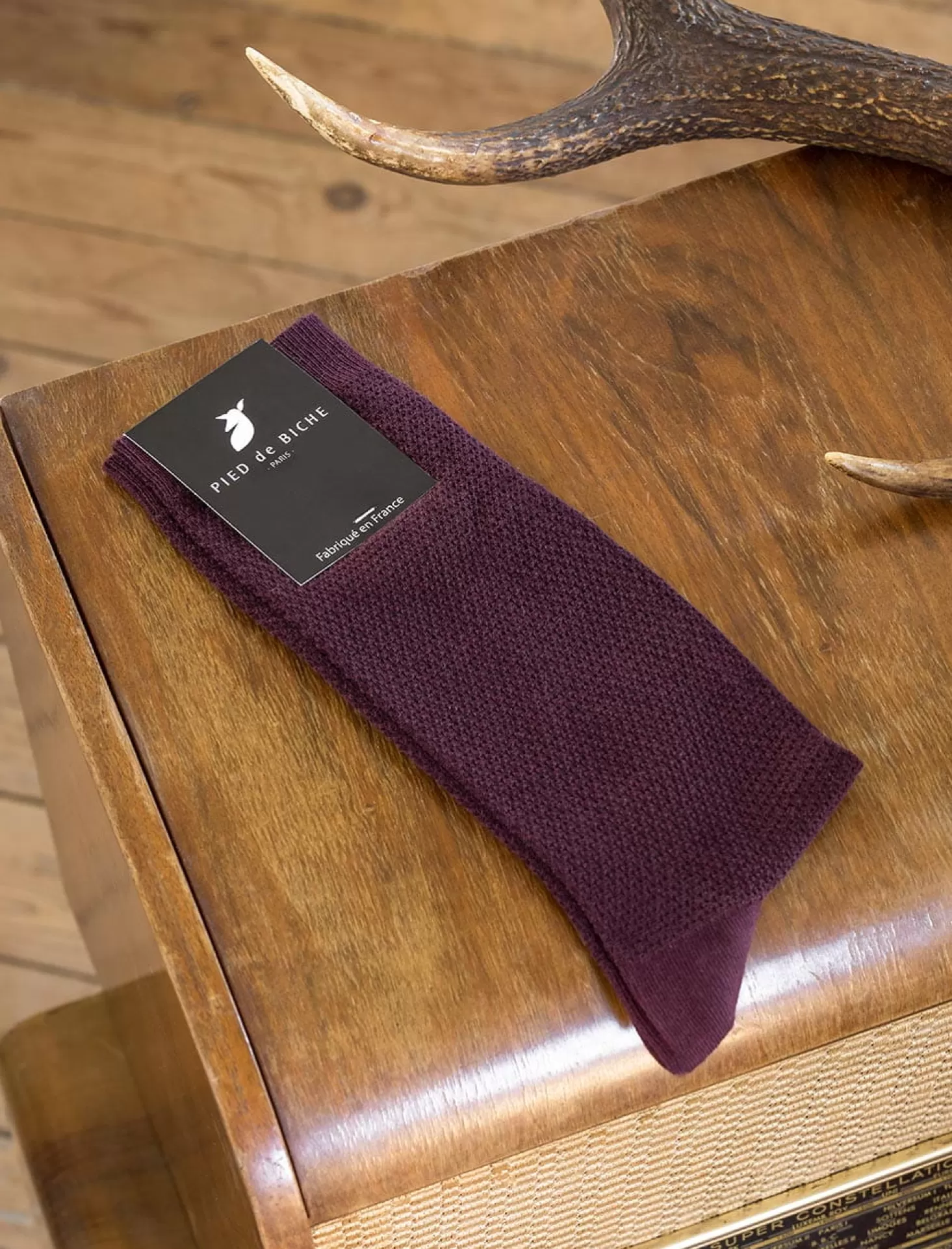 Pied de Biche Chaussettes<Nid D'Abeille Bordeaux