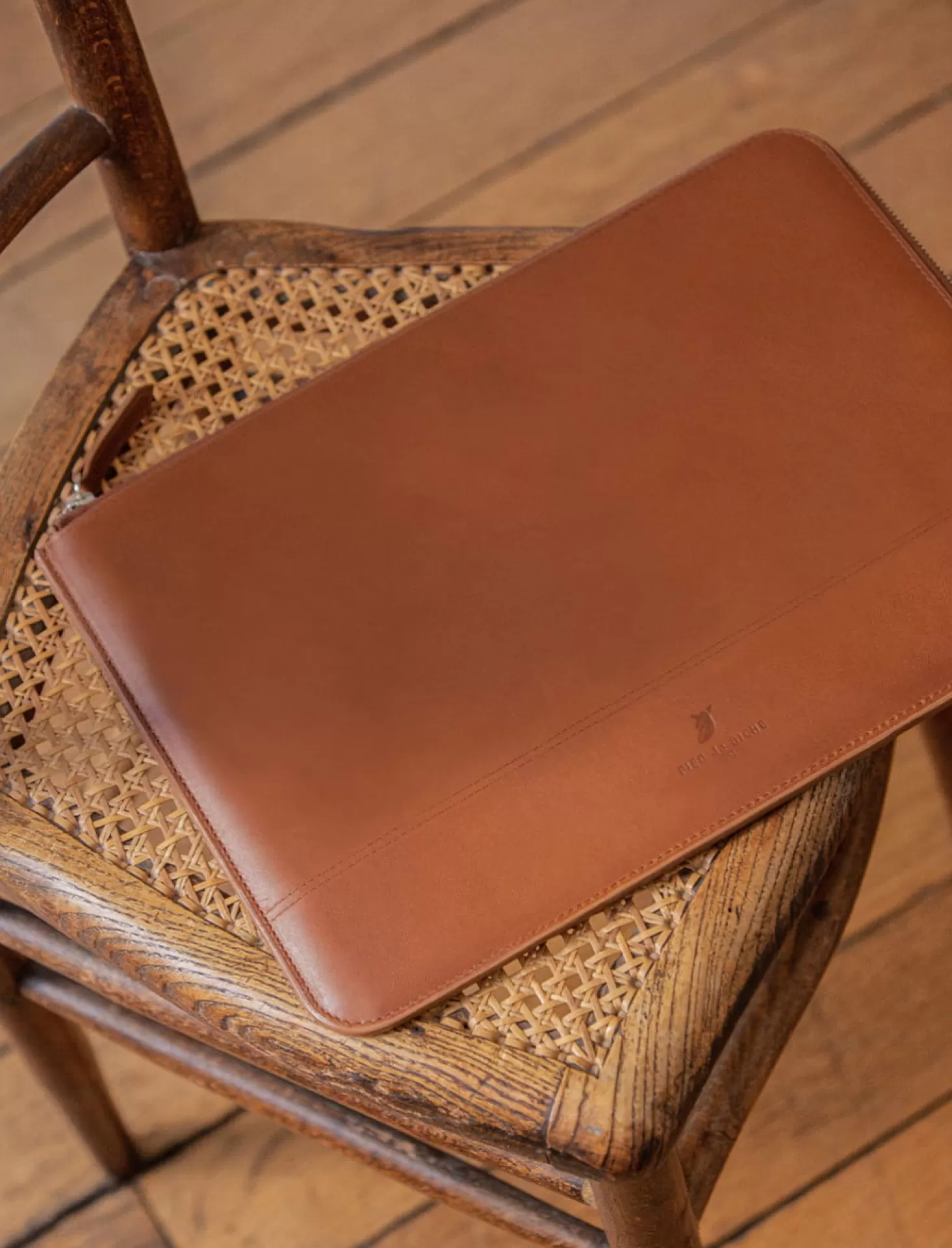 Pied de Biche Maroquinerie<Pochette D'Ordinateur Cognac Et Kaki