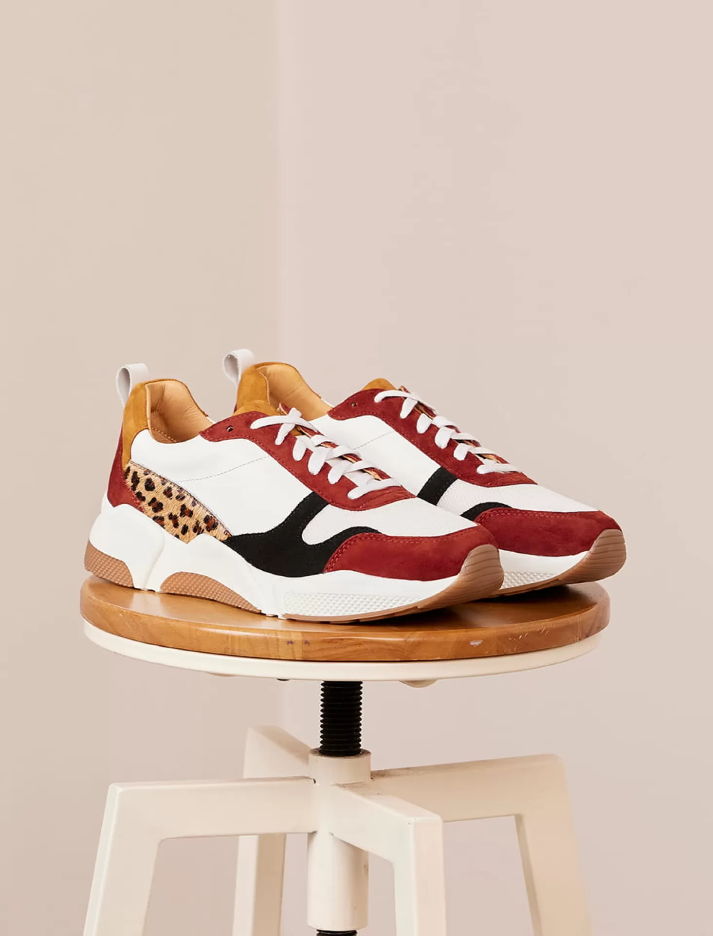 Pied de Biche Sneakers<Thelma Cherry Burnt & Leopard