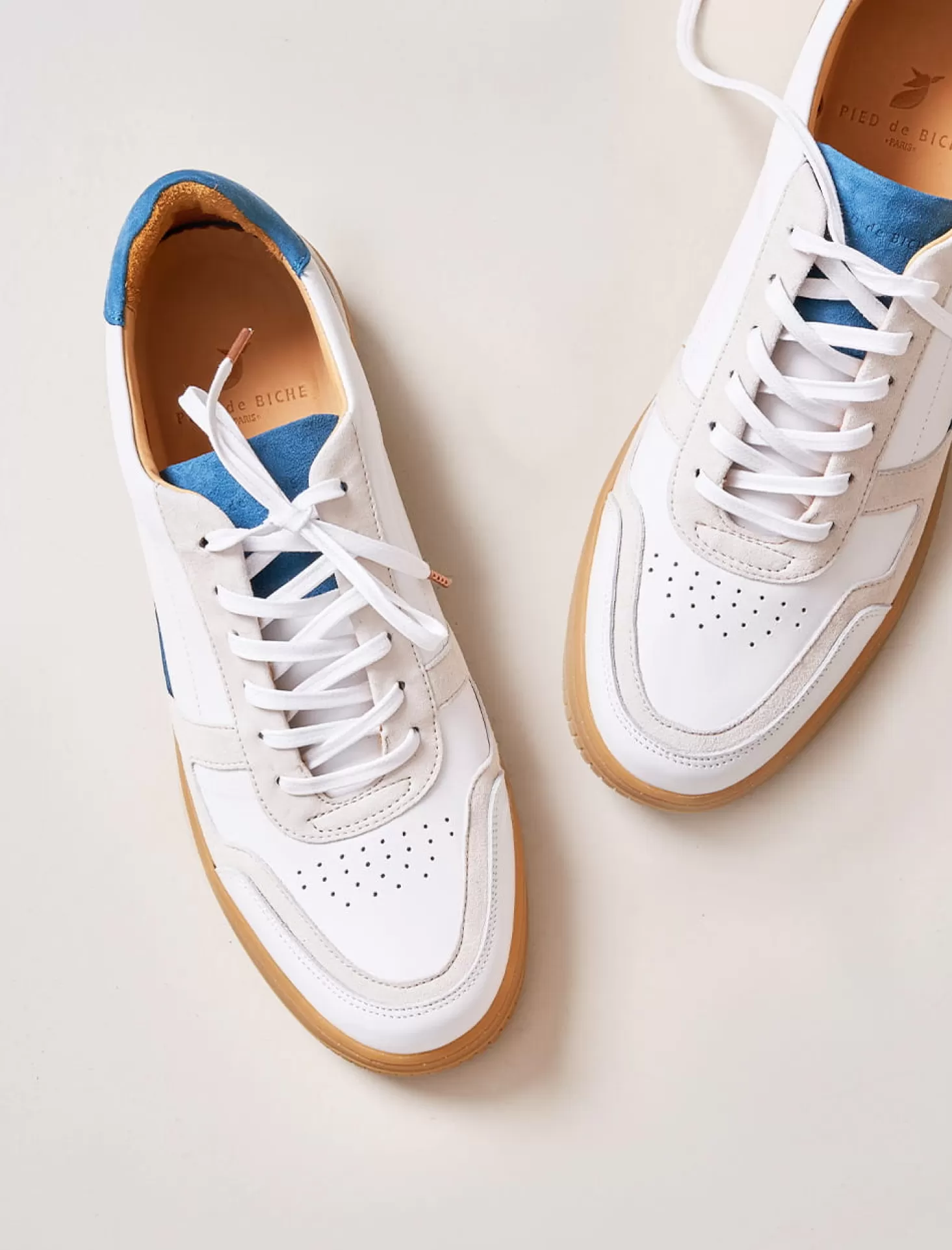 Pied de Biche Sneakers<Vasco Blanc, Petrole Et Miel