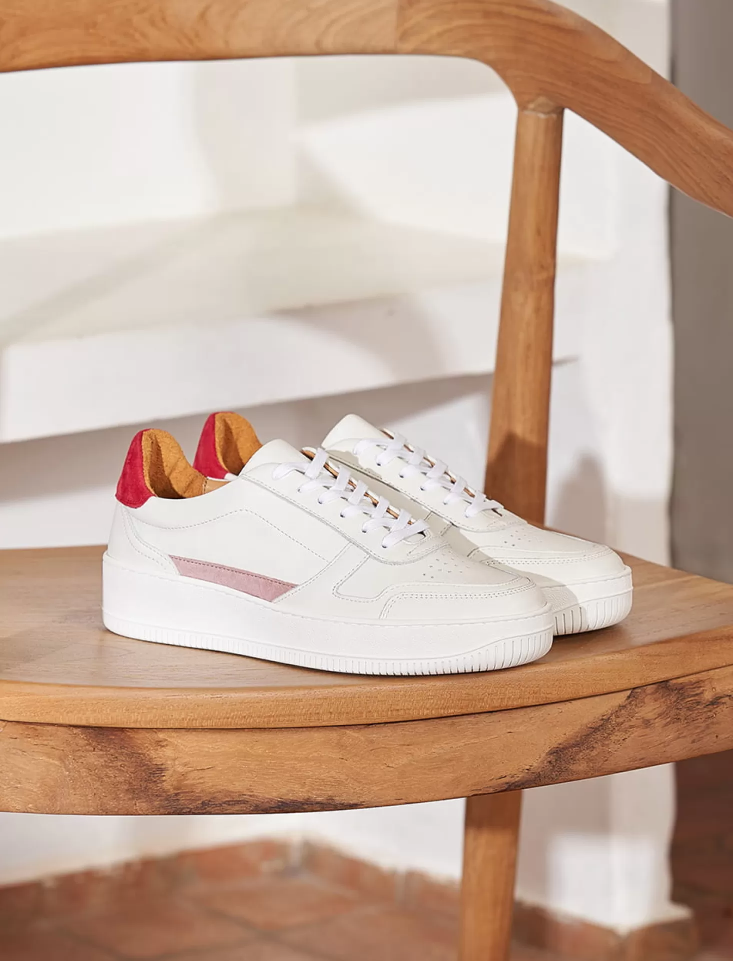 Pied de Biche Sneakers<Vasco Blanc & Rose Poudre