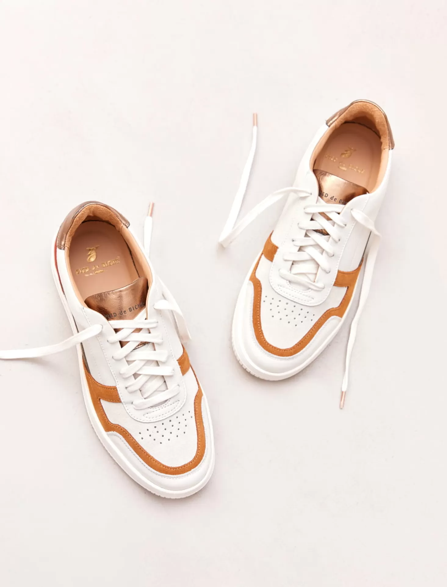 Pied de Biche Sneakers<Vasco Blanc, Rouille & Bronze