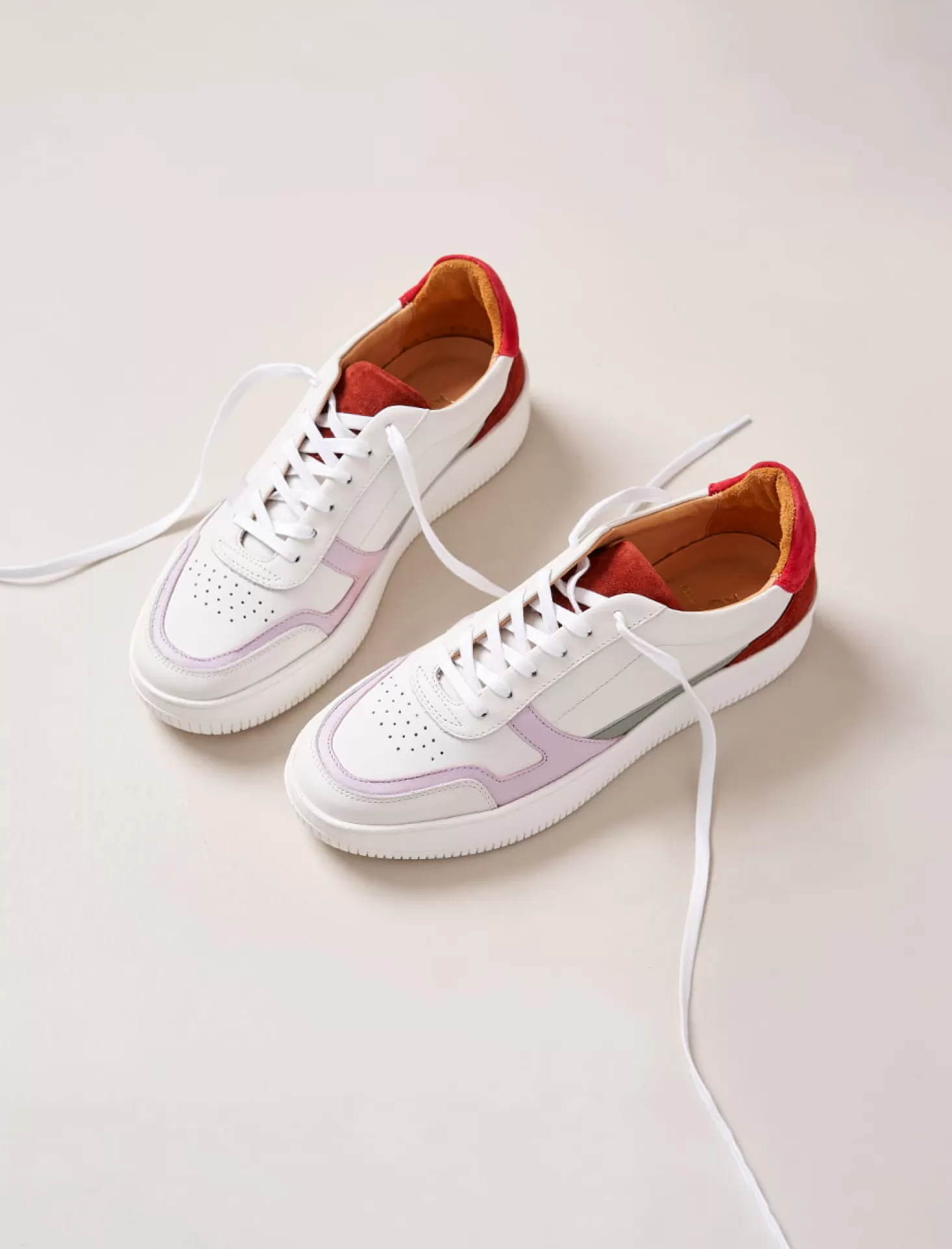 Pied de Biche Sneakers<Vasco Blanc & Cherry Burnt