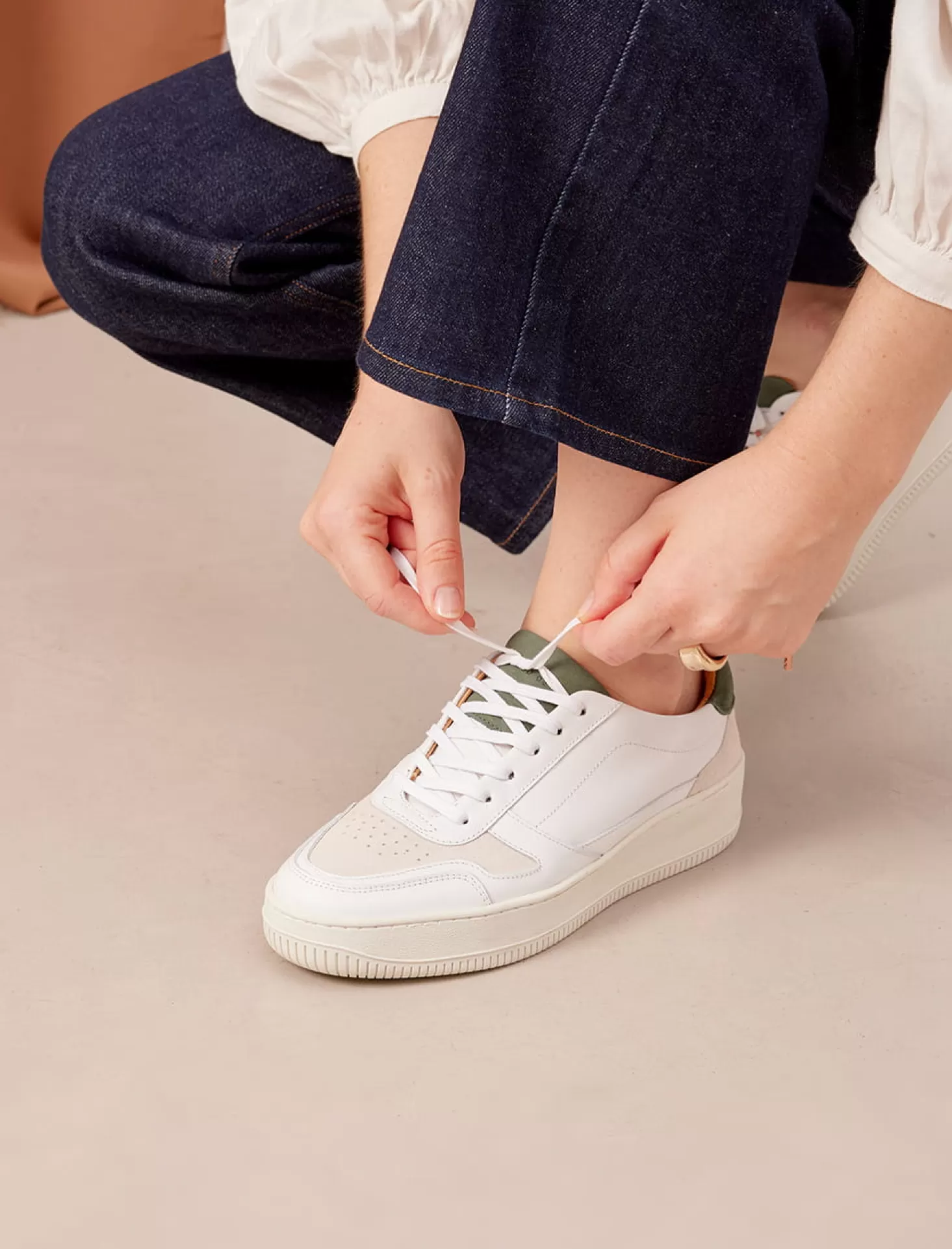 Pied de Biche Sneakers<Vasco Blanc & Cedre